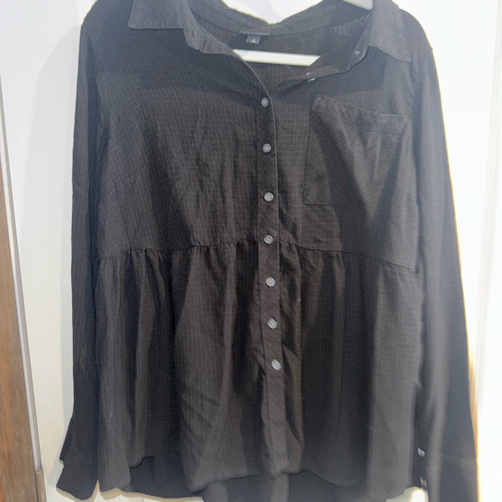 Torrid Black Button-Down Shirt